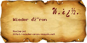 Wieder Áron névjegykártya